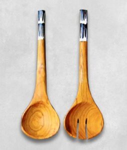 African Salad Servers - Bone Handle