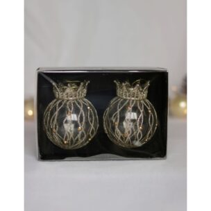 Large Crown Glass Baubles - Set.
