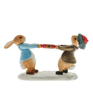 Peter Rabbit and Benjamin Pulling a Cracker
