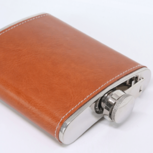 Brown Leather Hipflask