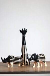 Hand-carved Striped Animal Combo (3)