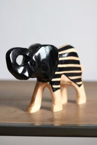 Hand-carved Striped Elephant
