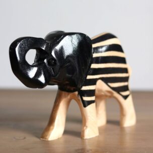 Hand-carved Striped Elephant