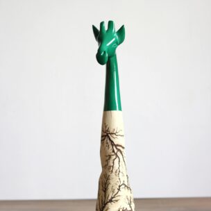 Hand-carved Giraffe - Green