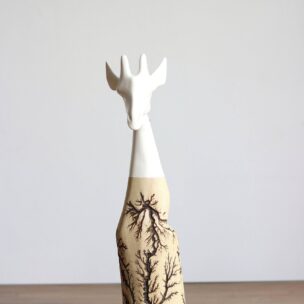Hand-carved Giraffe - White