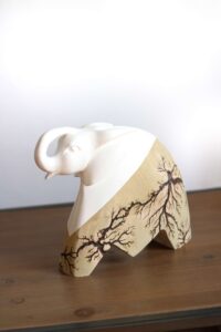 Handmade Elephant - White