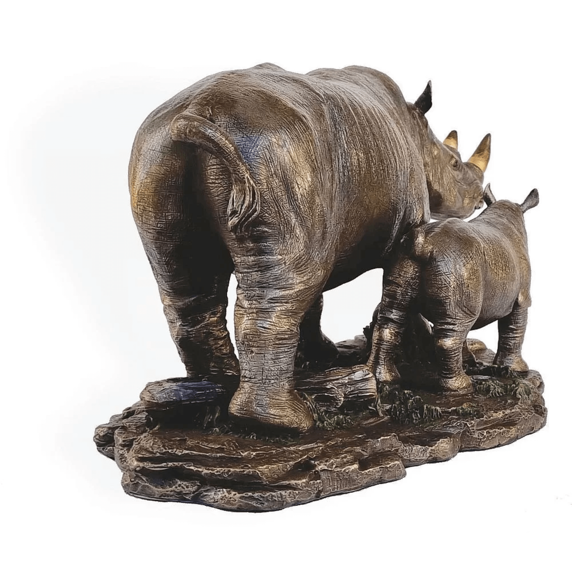 Bronze Rhino & Baby (Faru) - Image 2